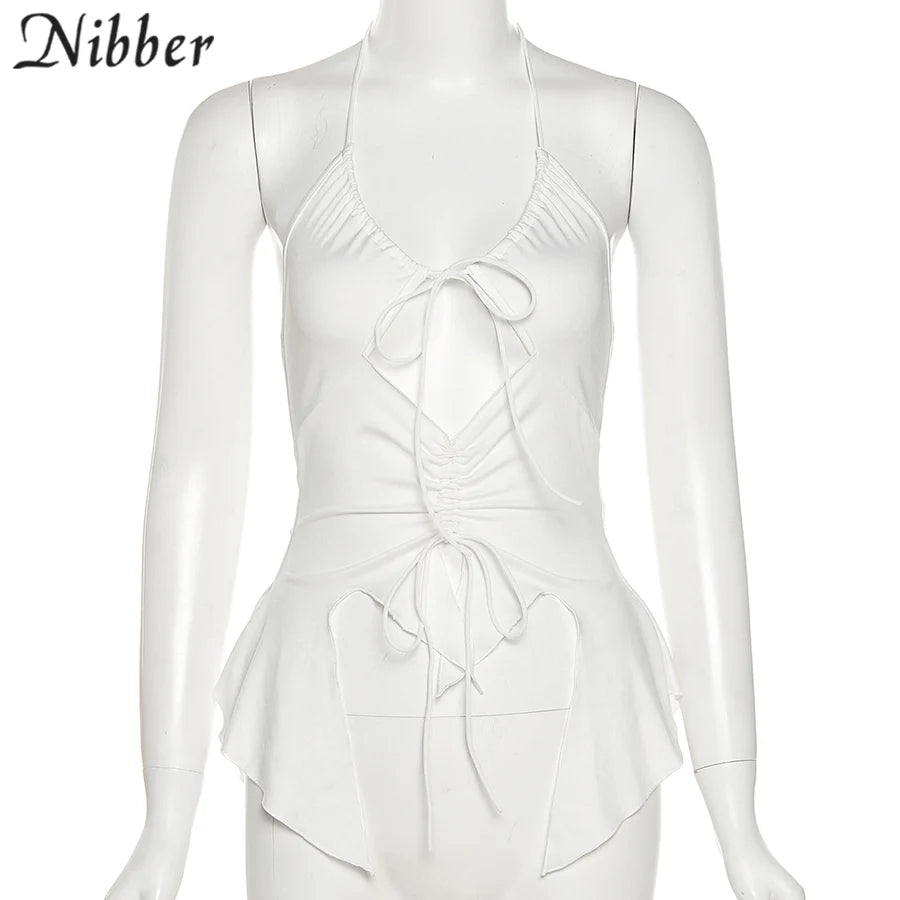 Irregular Hollow Sling Crop Top