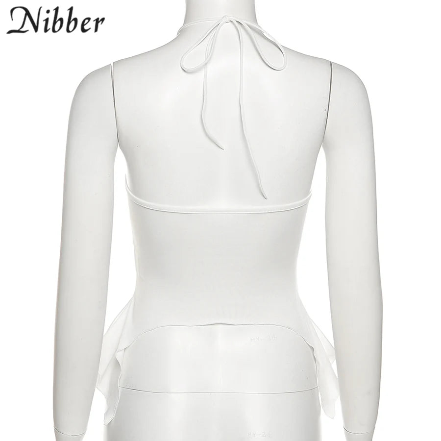 Irregular Hollow Sling Crop Top