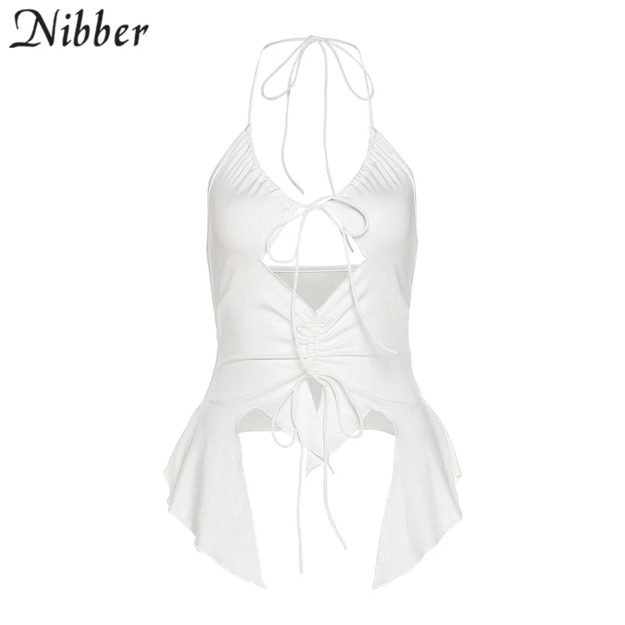 Irregular Hollow Sling Crop Top