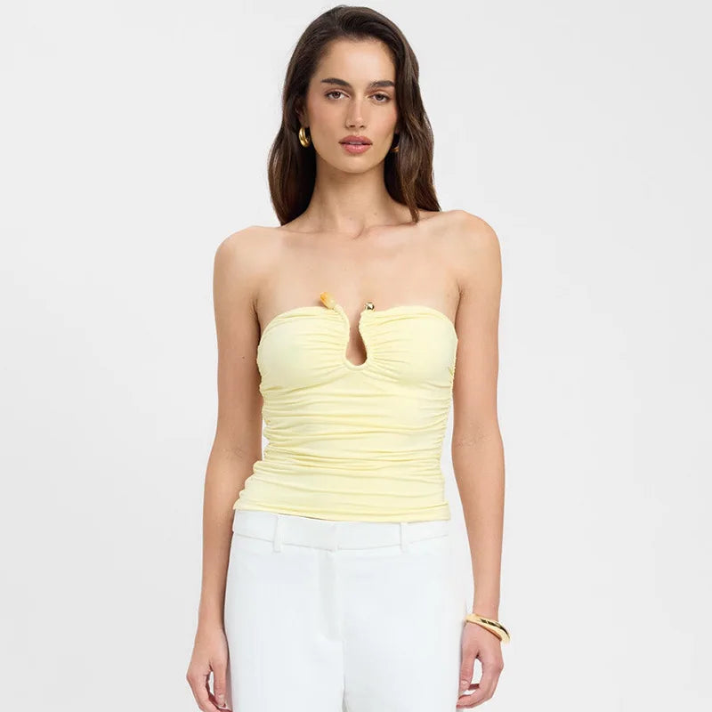 Metal Charm Crop Top