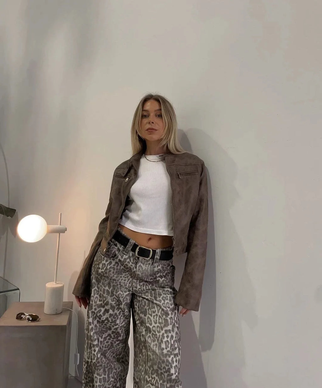 Jaded London Leopard-Print Wide-Leg Trousers