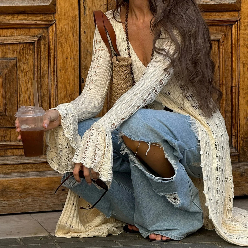 Low-Rise Ripped Boyfriend Flare Jeans