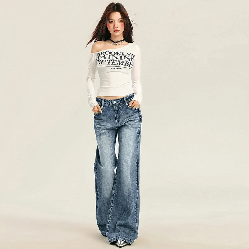 Vintage High-Waisted Wide-Leg Jeans