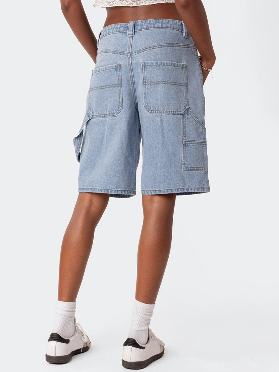 Loose Denim Bermuda Shorts