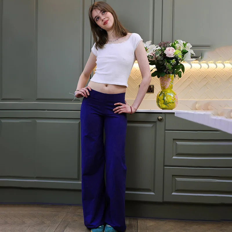 Patchwork Star Loose Bootcut Pants