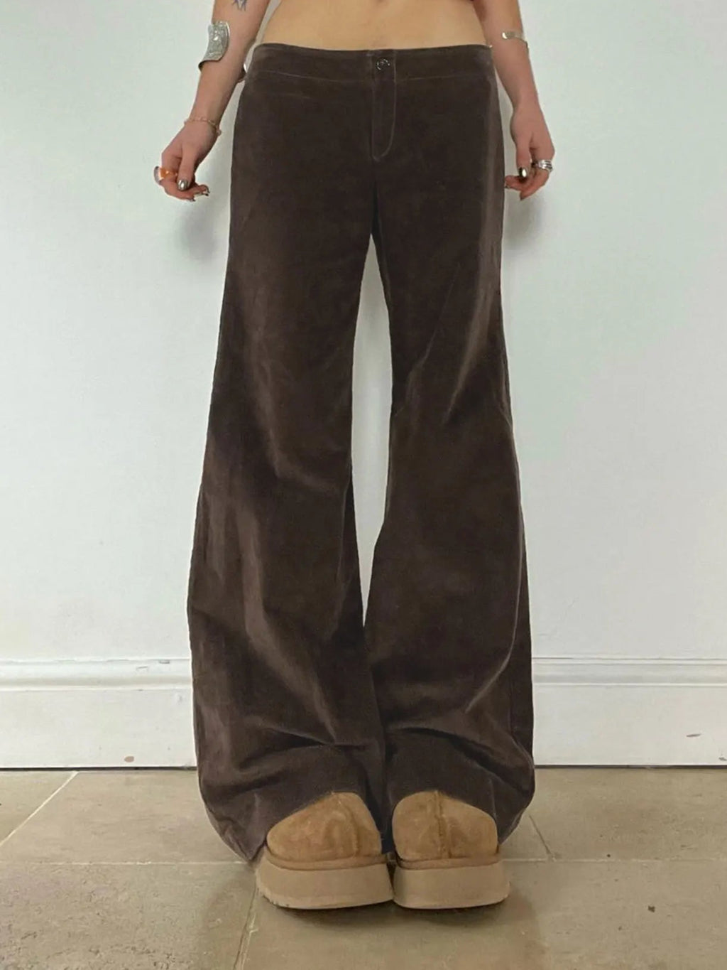 Y2K Corduroy Low-Waist Flare Pants