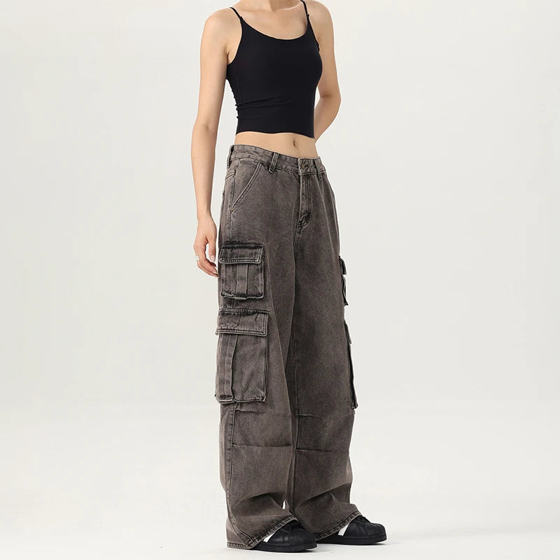 Spring & Autumn Women Cargo Jeans