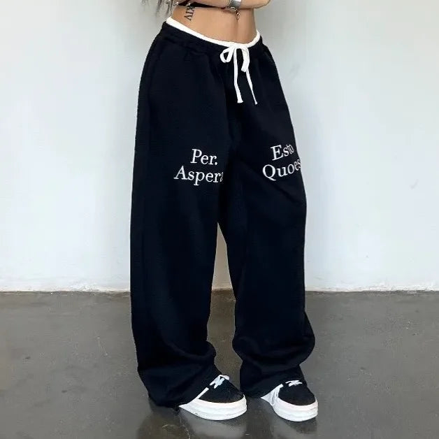 Deeptown Y2K Oversized Grey Sweatpants