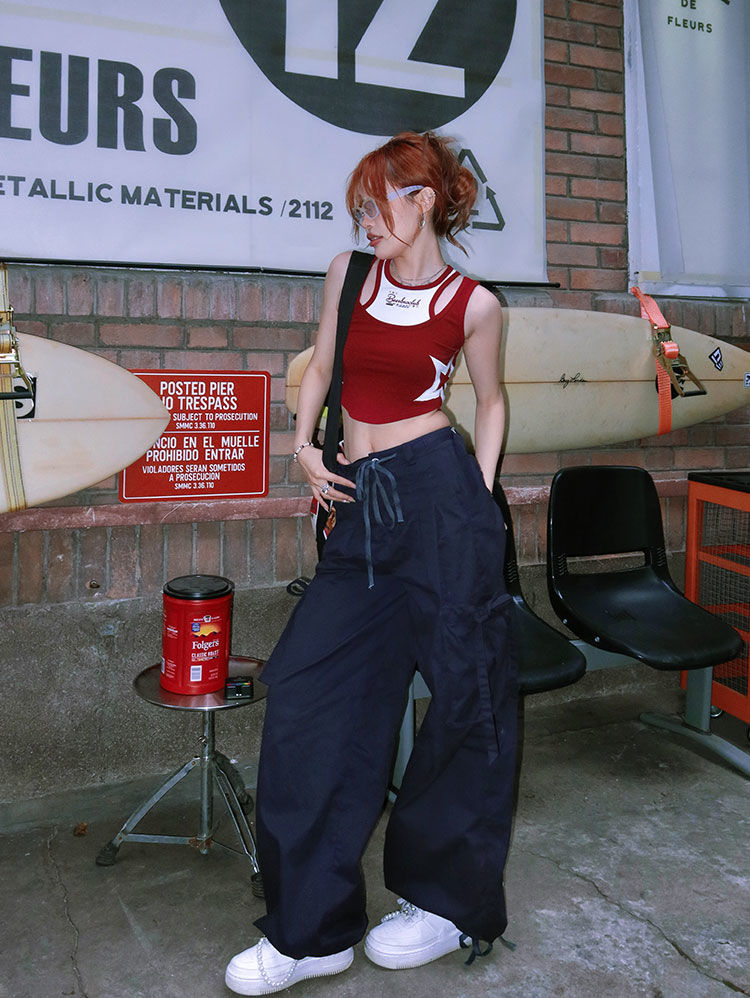 Vintage Star Graphic Print Y2K Tank Top