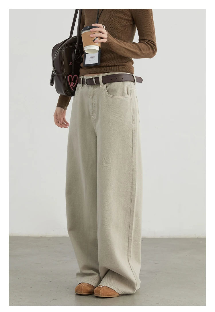 Women Loose Fit Cotton Straight-Leg Pants