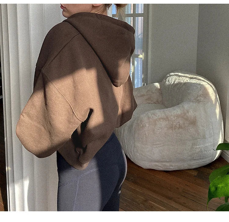 Casual Cotton Zip up Hooded Sweatshirt