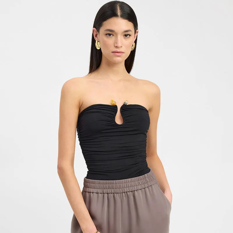 Metal Charm Crop Top