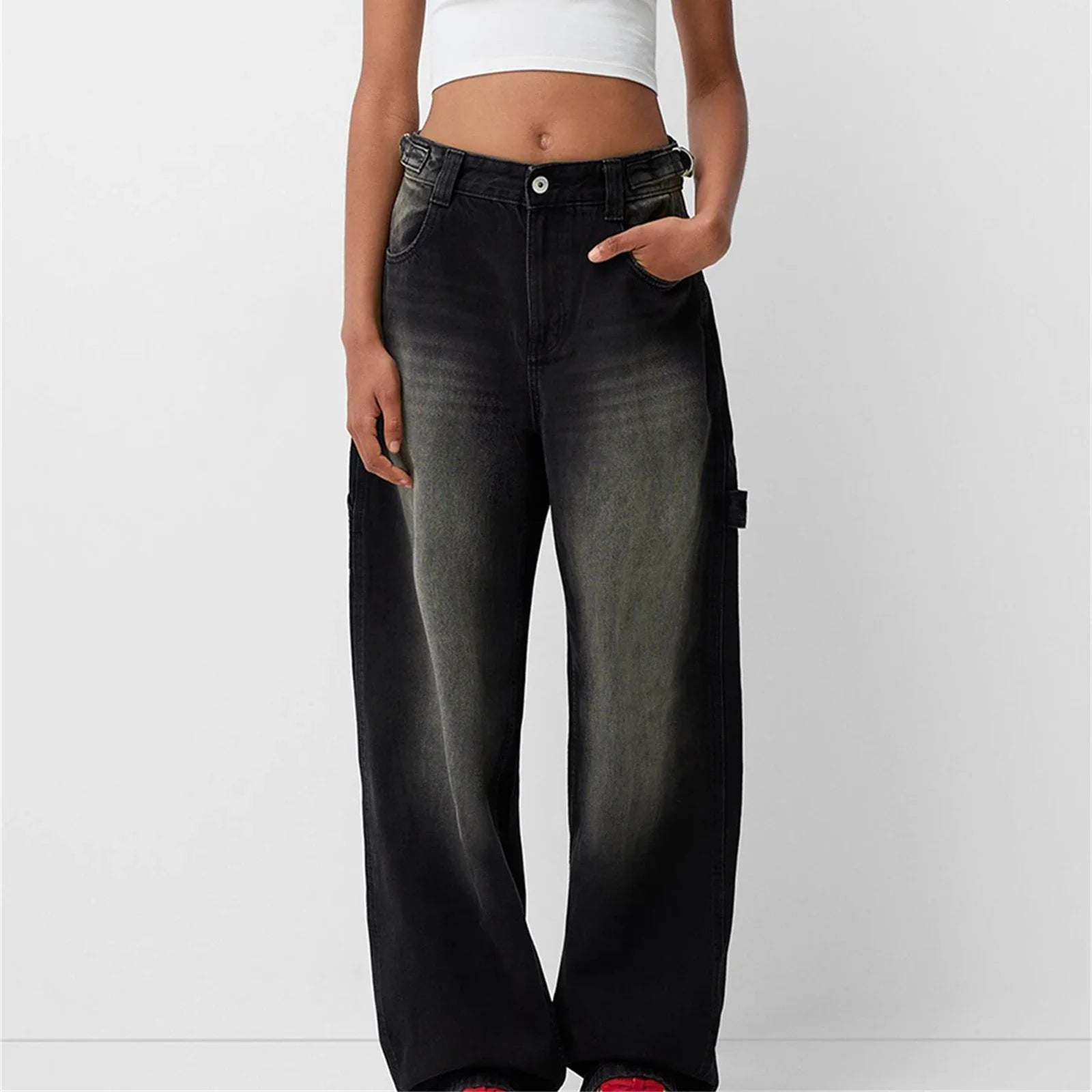 Vintage Hip Hop Wide-Leg Jeans