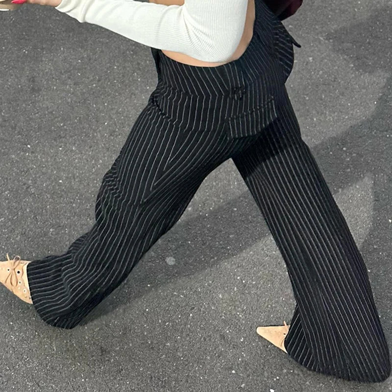 Vintage High Street Slim Suit Pants