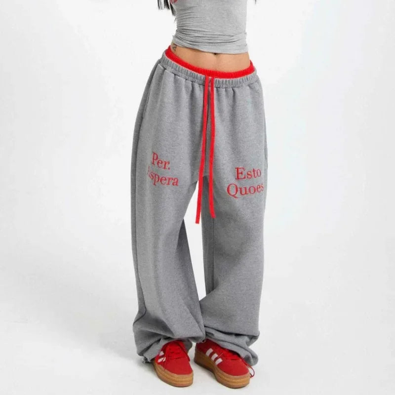 Deeptown Y2K Oversized Grey Sweatpants