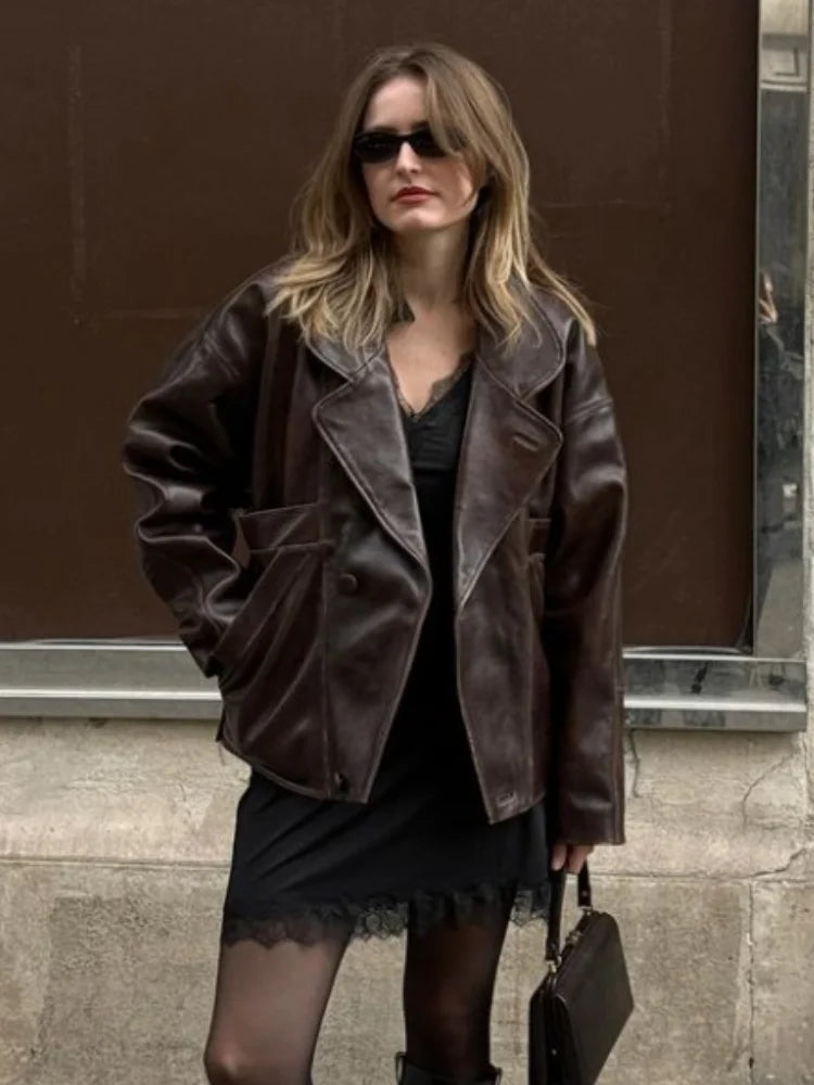 Vintage Oversized Leather Jacket