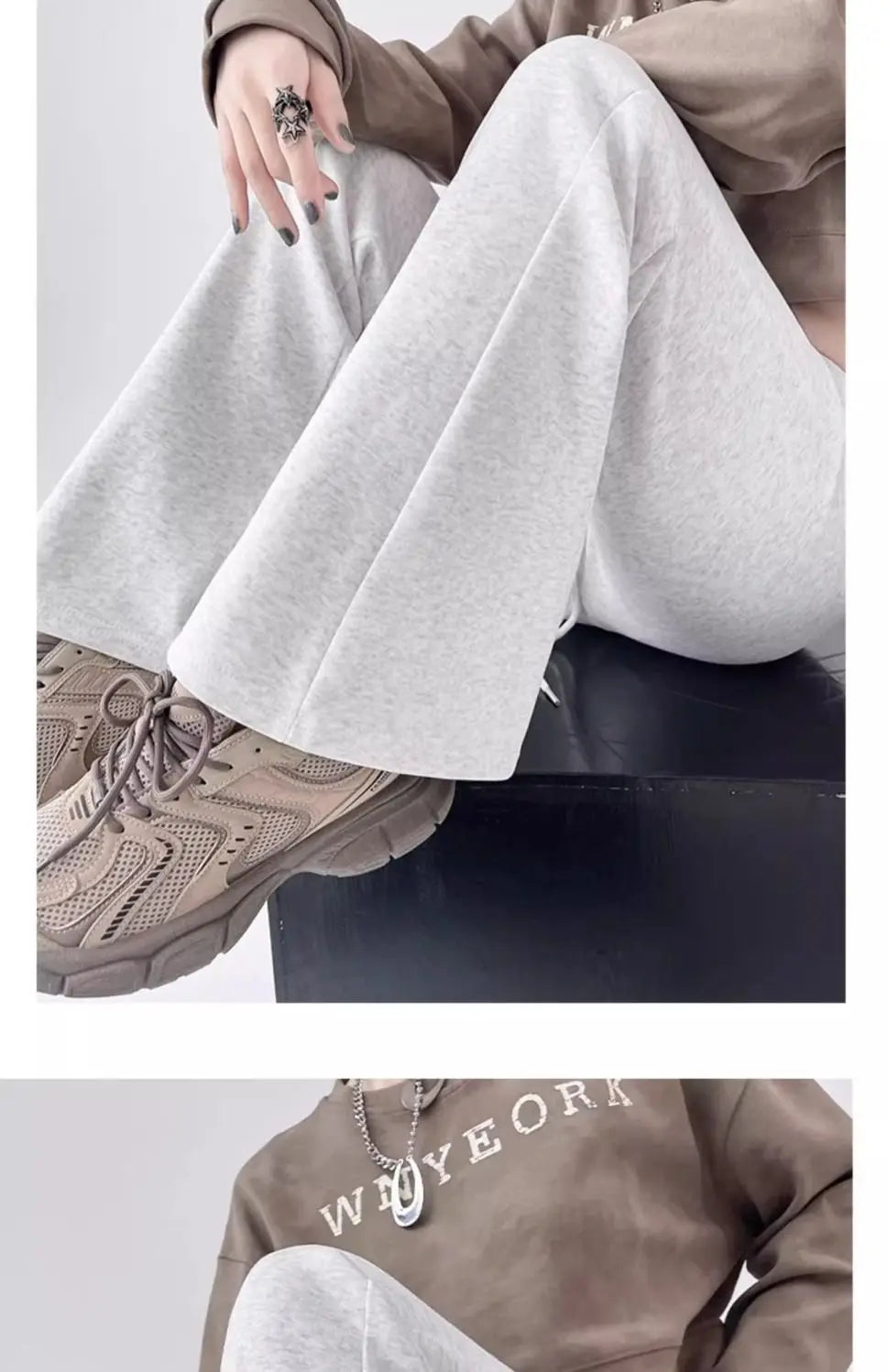 High-Waisted Flared Sweatpants