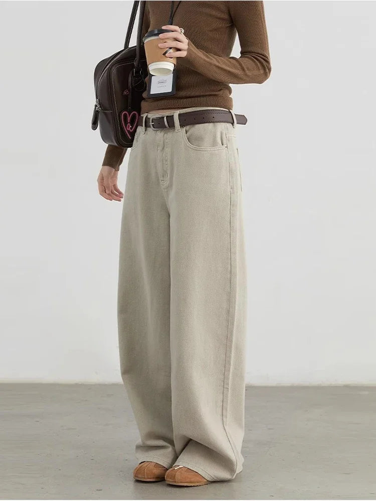 Women Loose Fit Cotton Straight-Leg Pants