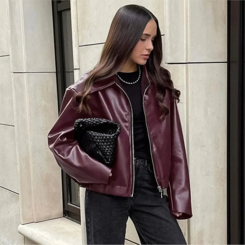 Burgundy Leather Jacket