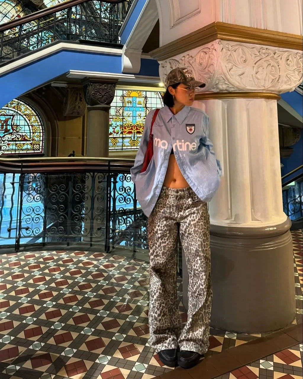 Jaded London Leopard-Print Wide-Leg Trousers