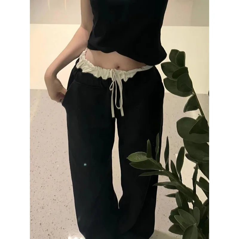 Lace High-Waist Baggy Sweatpants