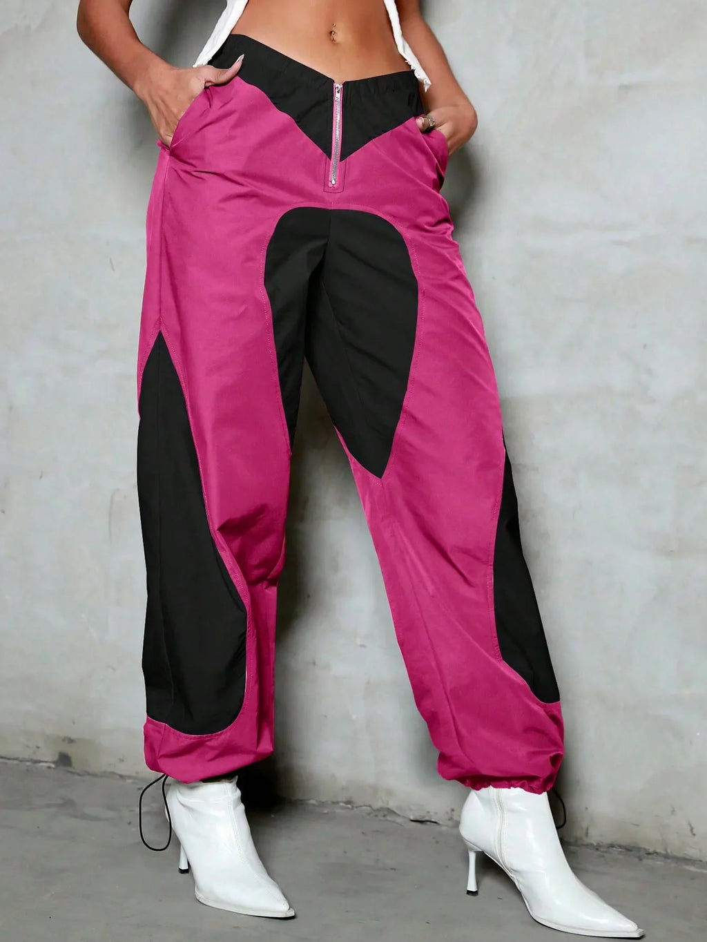 Two Tone V Waist Parachute