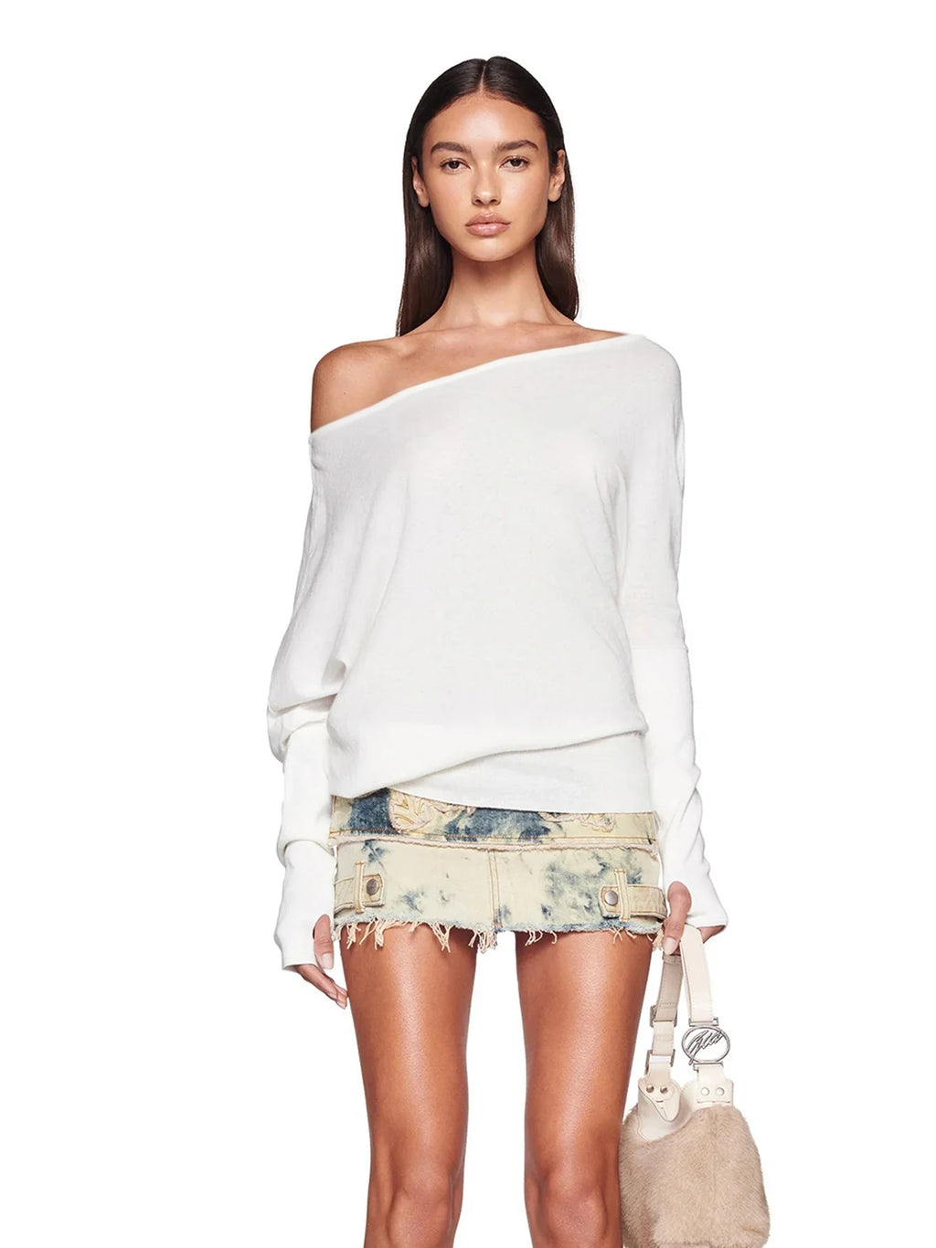 Sexy Irregular One-Shoulder Long Sleeve Top