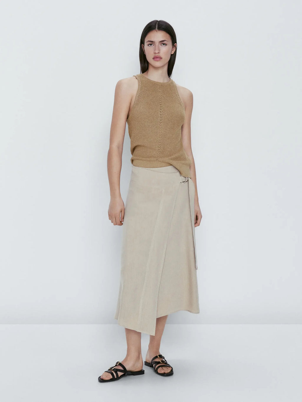 Casual standard crew-neck knitted rib vest