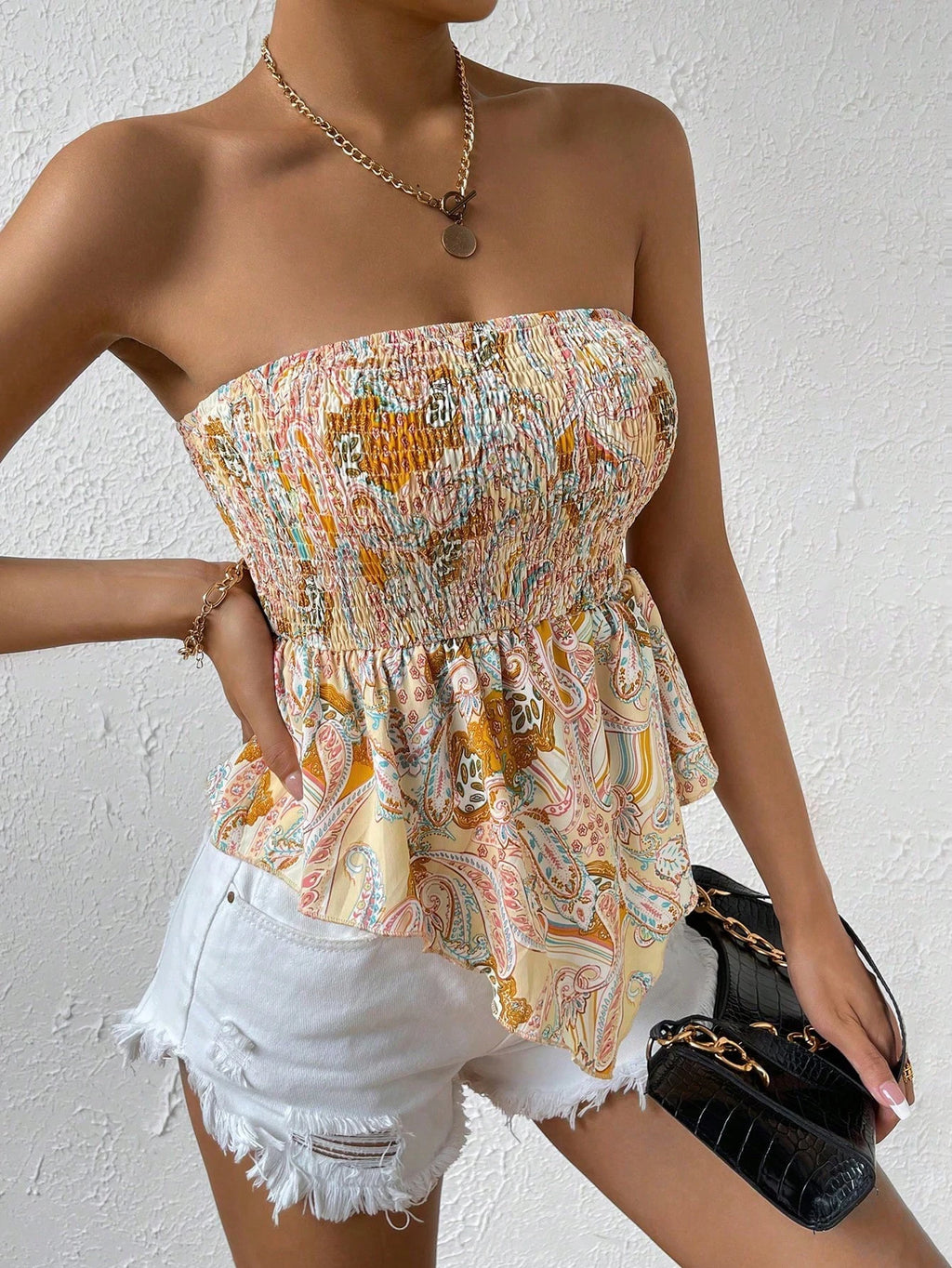 Sexy Off-Shoulder Slim Fit Print Top
