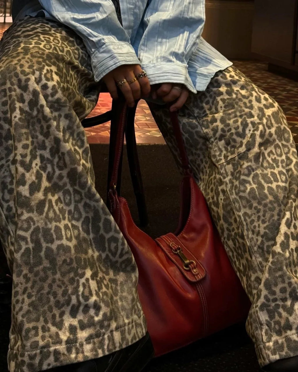 Jaded London Leopard-Print Wide-Leg Trousers