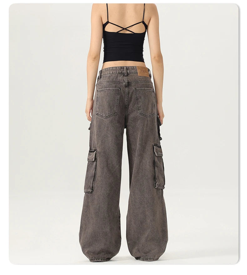 Spring & Autumn Women Cargo Jeans