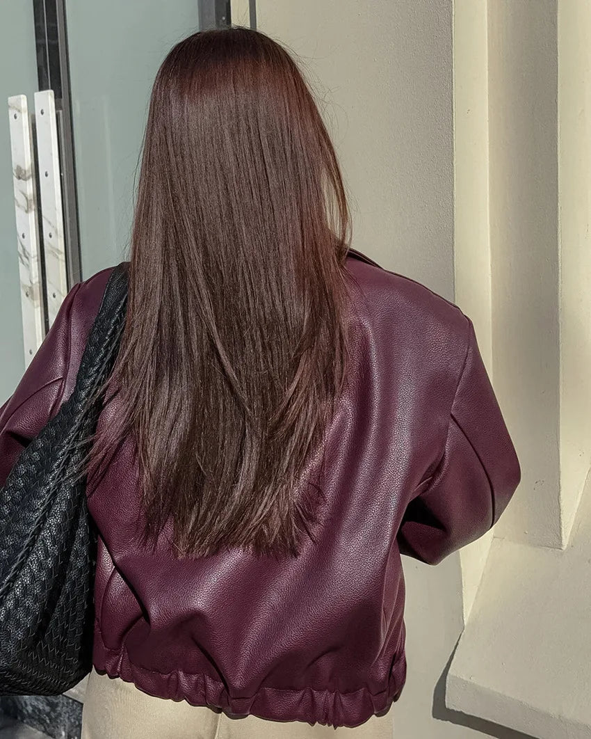 Burgundy Leather Jacket