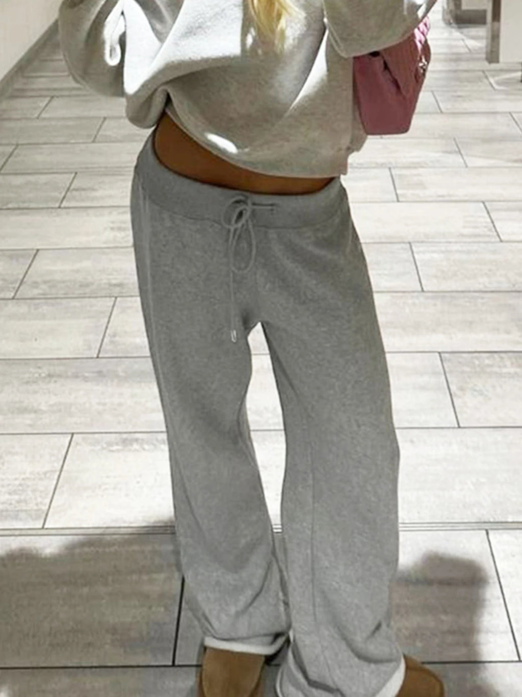 High-Waist Drawstring Sweatpants