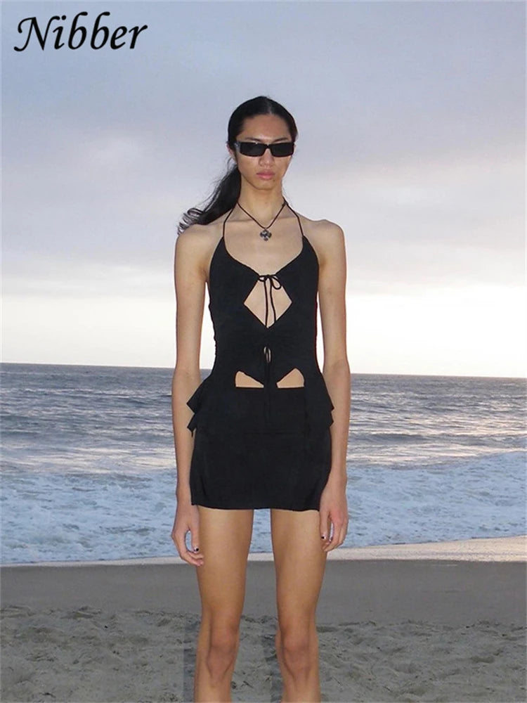 Irregular Hollow Sling Crop Top