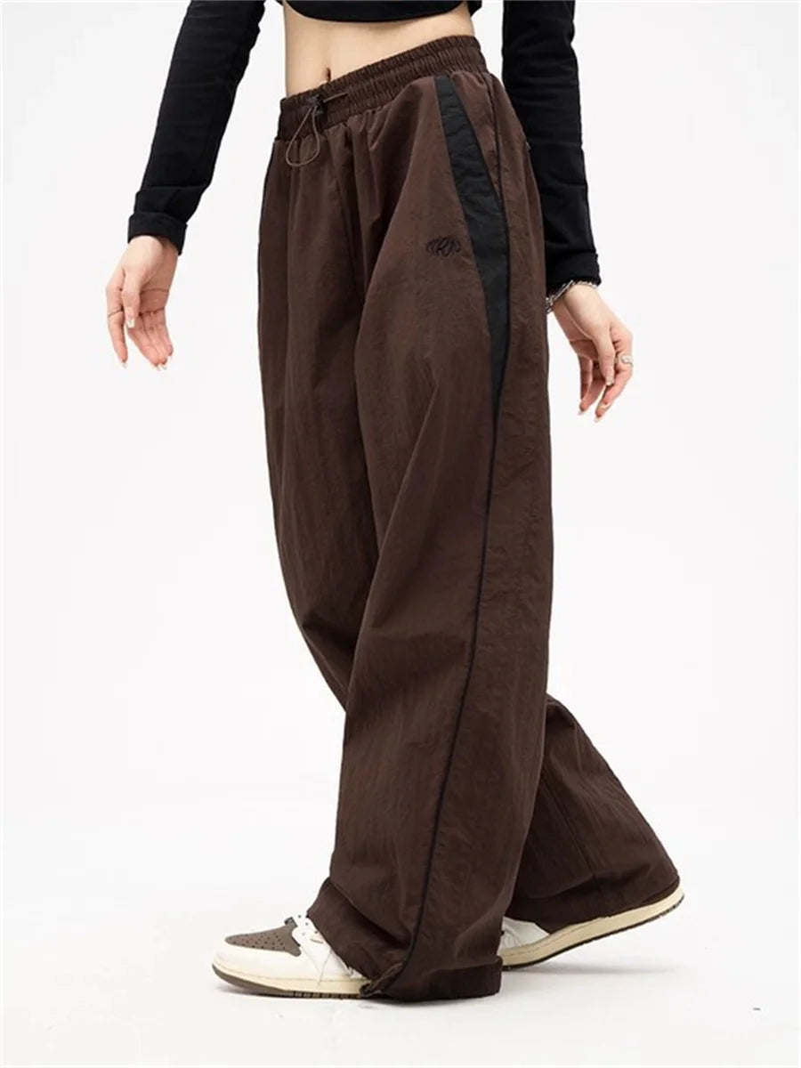 Y2K Wide-Leg Drawstring Cargo Sweatpants