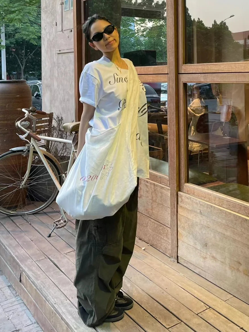 Off-Shoulder Printed Cotton Tee