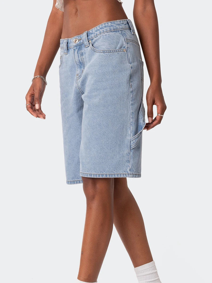 Loose Denim Bermuda Shorts