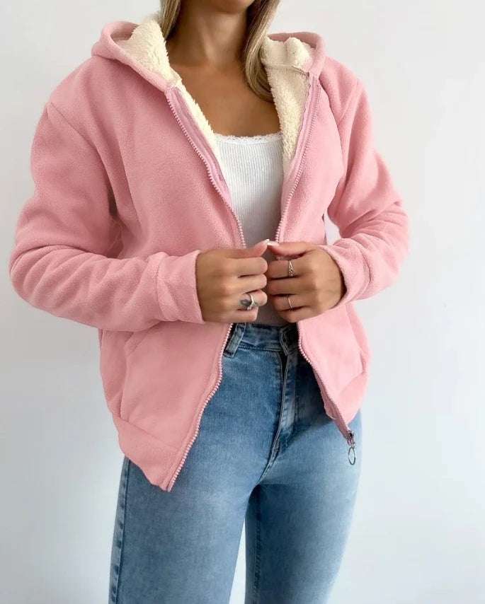 Zip Up Lamb Wool Jacket