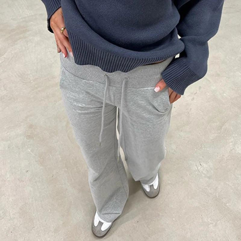 Solid Y2K Casual Sweatpants