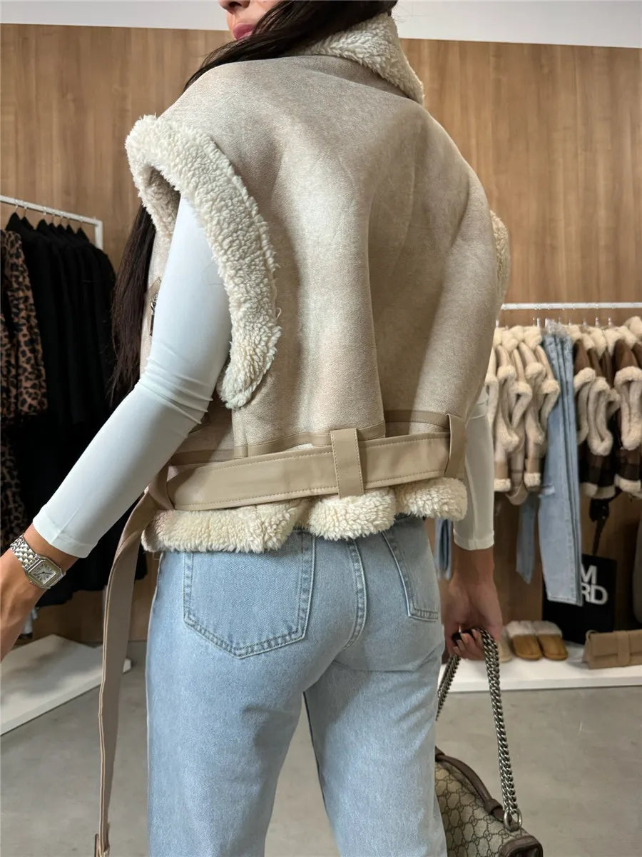 Sleeveless Faux leather Vest