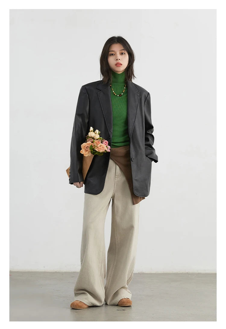 Women Loose Fit Cotton Straight-Leg Pants