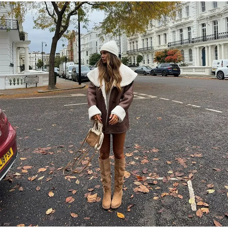 Sherpa Lined Leather Jacket