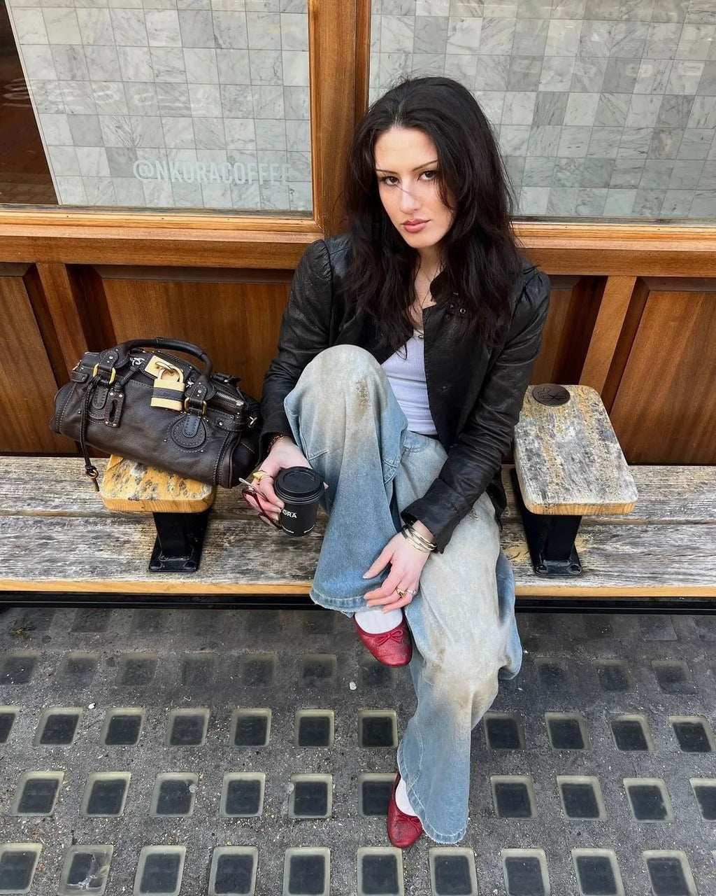 Dirt-Dyed Wide-Leg Jeans