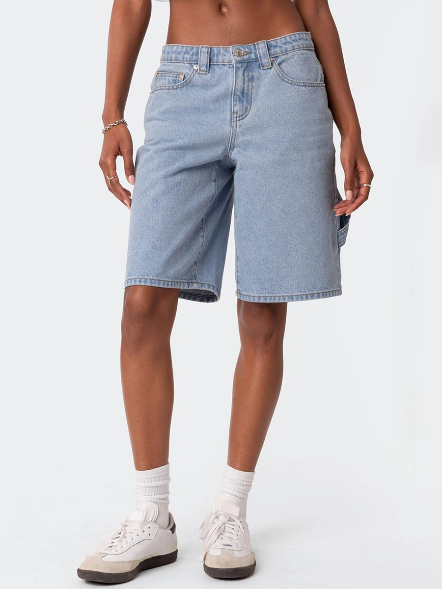 Loose Denim Bermuda Shorts