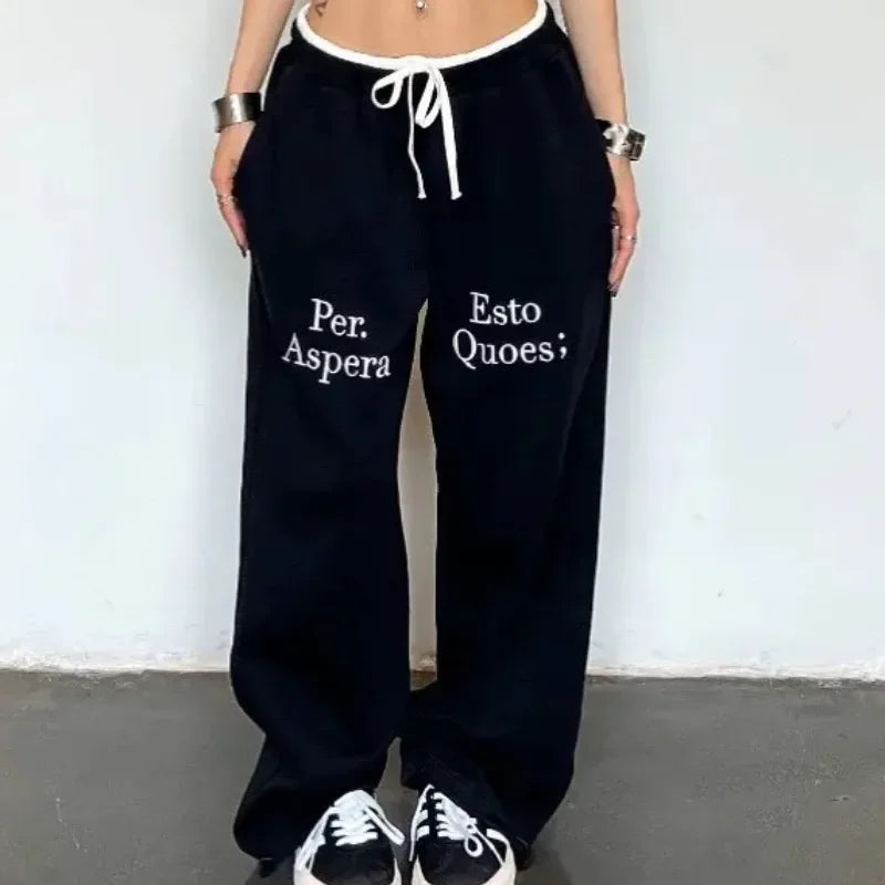 Deeptown Y2K Oversized Grey Sweatpants