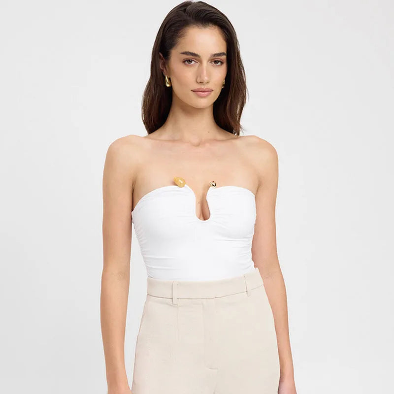 Metal Charm Crop Top