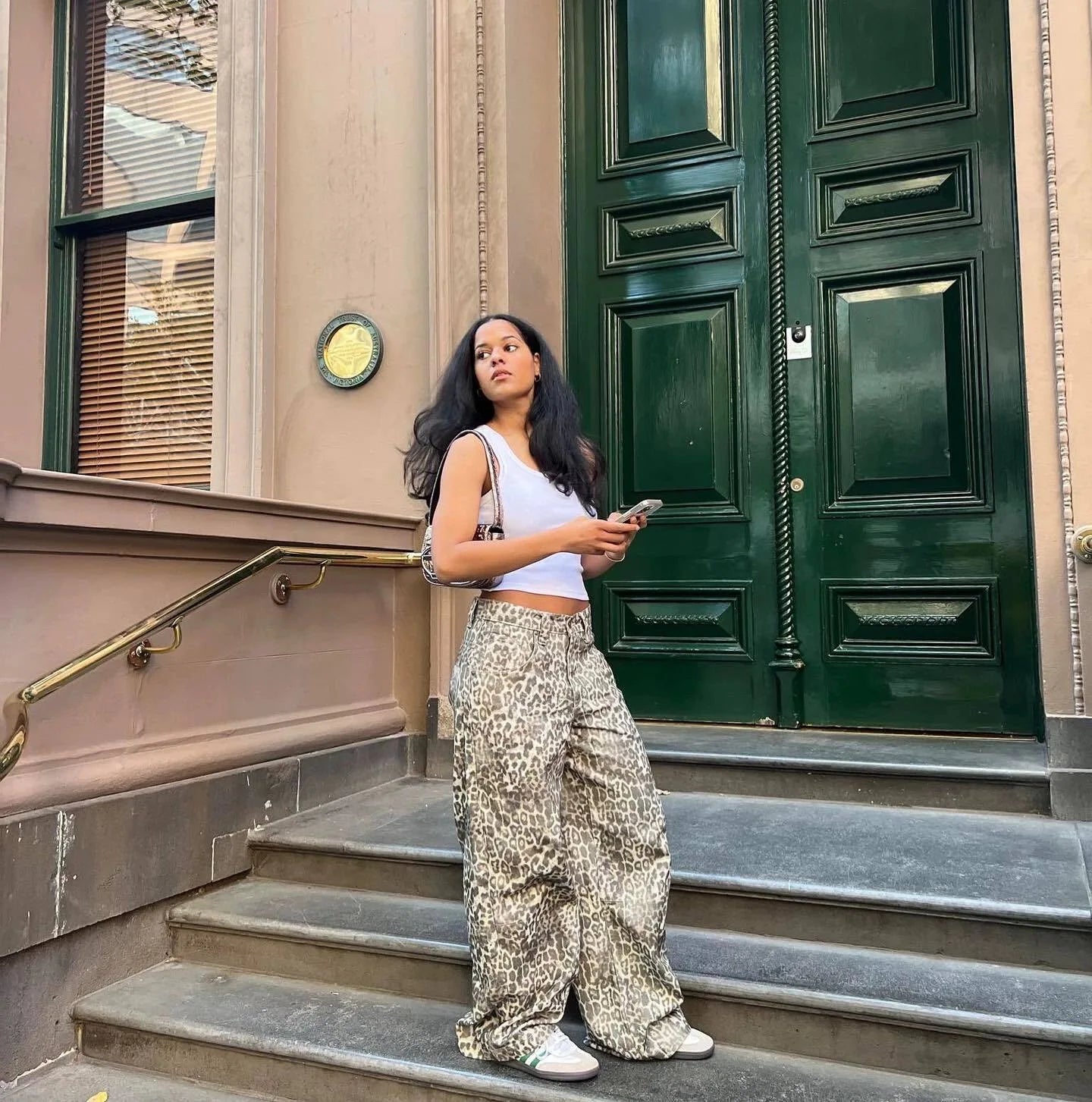 Jaded London Leopard-Print Wide-Leg Trousers