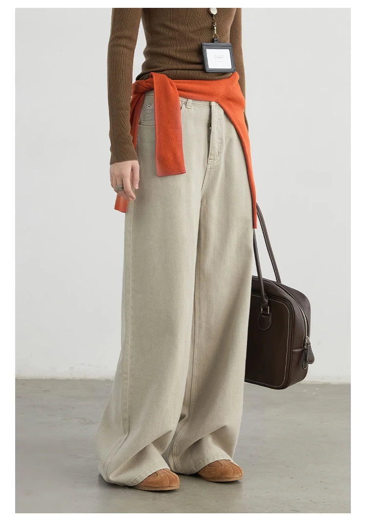 Women Loose Fit Cotton Straight-Leg Pants