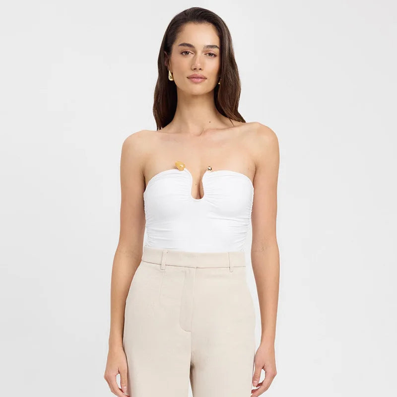 Metal Charm Crop Top