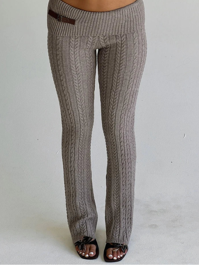 Casual Knitted Flares Low-Waisted Pants